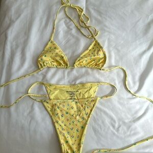 Frankie's Bikinis Yellow Floral Bikini